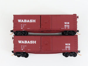 LOT of 2 N Scale Atlas WAB Wabash Railroad Single Door Box Car
