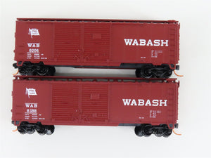 LOT of 2 N Scale Atlas WAB Wabash Railroad Double Door Box Cars