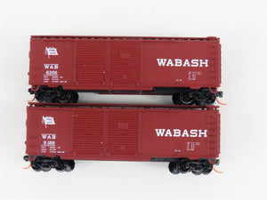 LOT of 2 N Scale Atlas WAB Wabash Railroad Double Door Box Cars