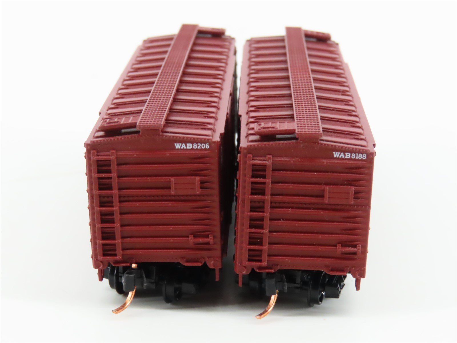 LOT of 2 N Scale Atlas WAB Wabash Railroad Double Door Box Cars