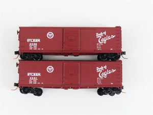 LOT of 2 N Scale Atlas STLB&M MP Missouri Pacific Eagles Single Door Box Cars
