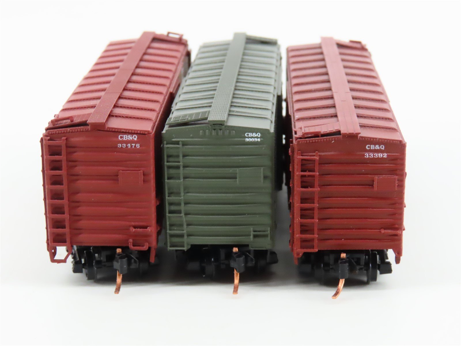 LOT of 3 N Scale Micro-Trains MTL, BLW, & InterMountain CB&Q Burlington Box Cars