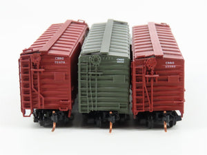LOT of 3 N Scale Micro-Trains MTL, BLW, & InterMountain CB&Q Burlington Box Cars