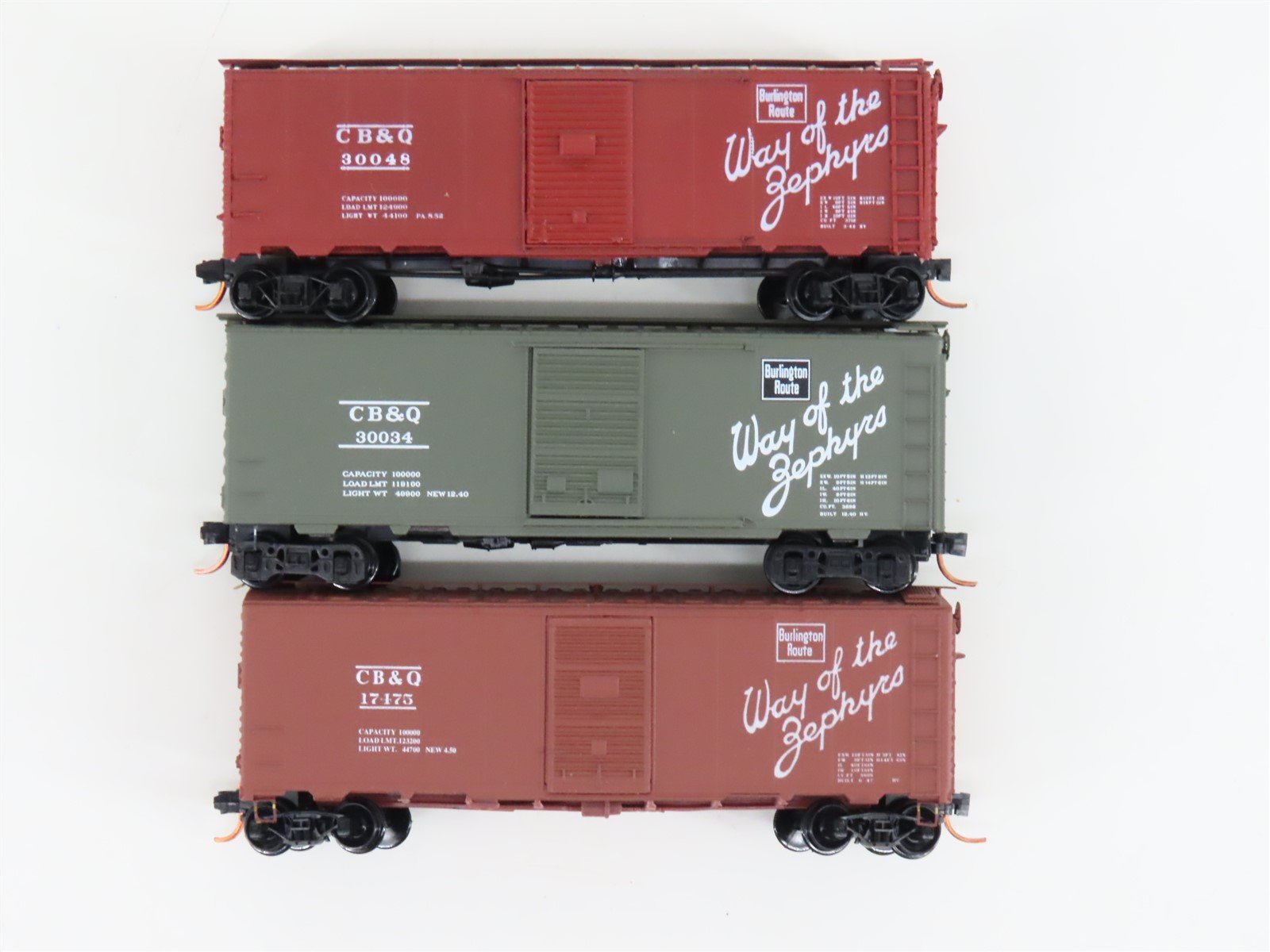 LOT of 3 N Micro-Trains MTL, BLW, & Deluxe Innovations CB&Q Burlington Box Cars
