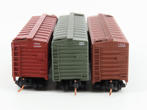 LOT of 3 N Micro-Trains MTL, BLW, & Deluxe Innovations CB&Q Burlington Box Cars