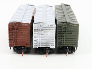 LOT of 3 N Scale Micro-Trains MTL RI Rock Island Route of the Rockets Box Cars