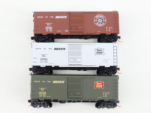 LOT of 3 N Scale Micro-Trains MTL RI Rock Island Route of the Rockets Box Car