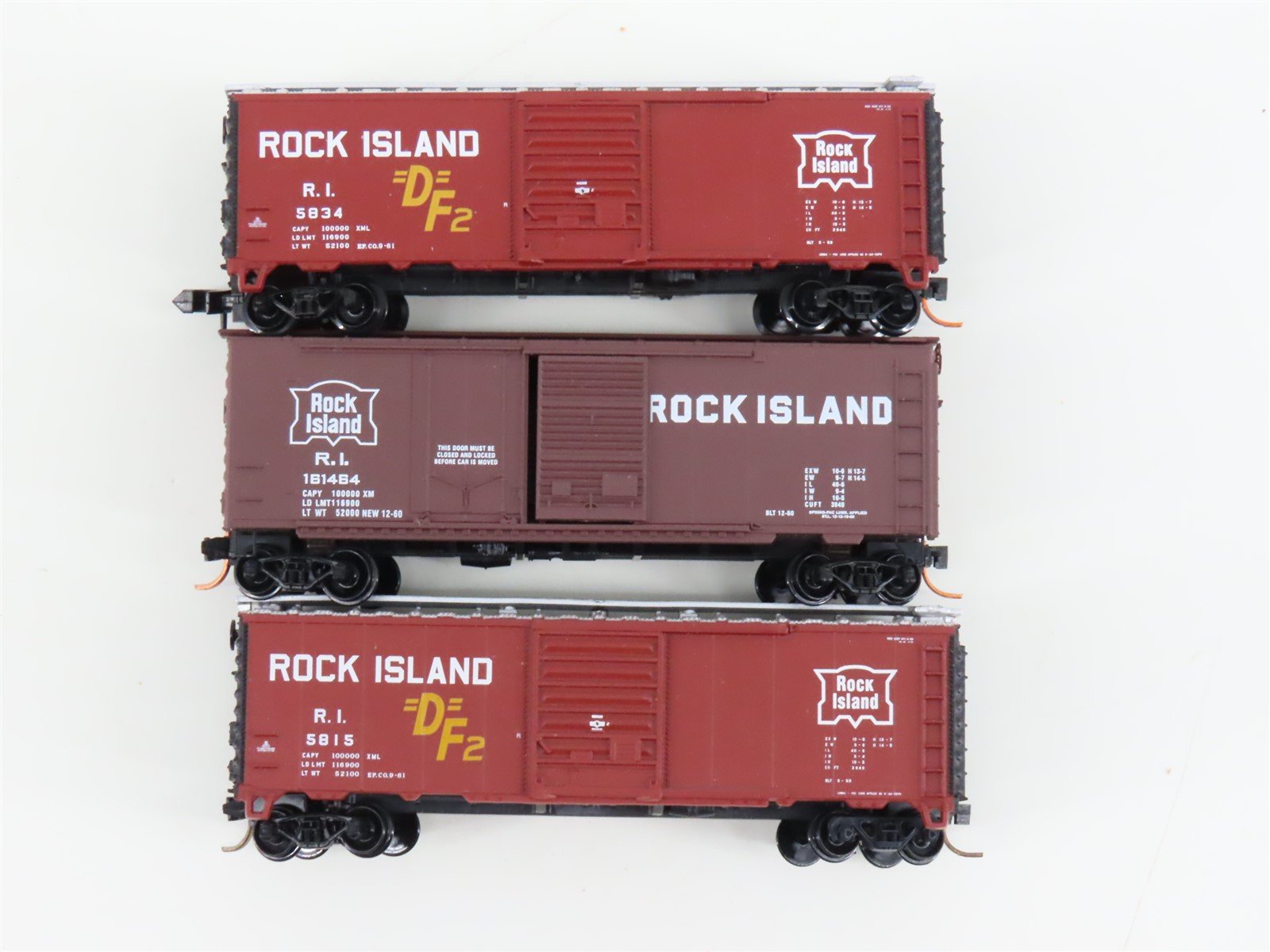 LOT of 3 N Scale Atlas & Micro-Trains MTL RI Rock Island Railroad Box Cars