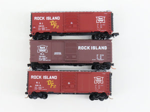 LOT of 3 N Scale Atlas & Micro-Trains MTL RI Rock Island Railroad Box Cars