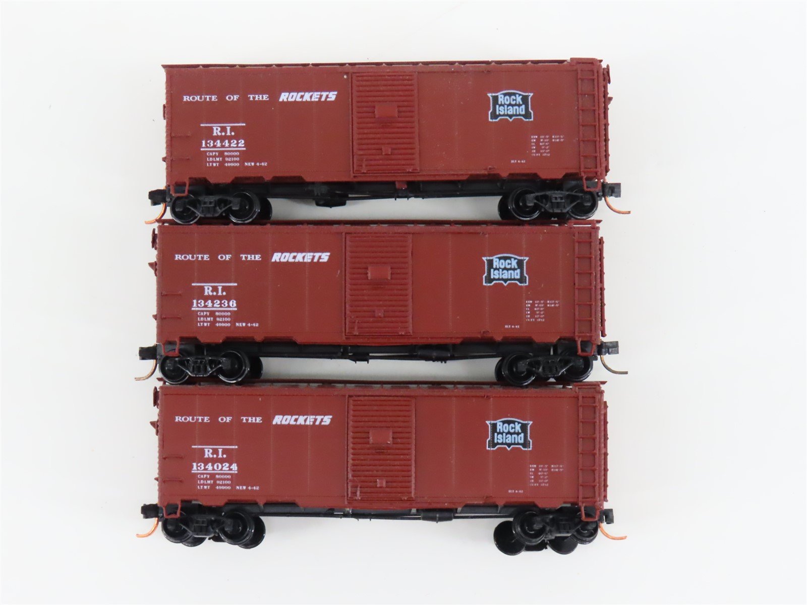 LOT of 3 N Scale InterMountain RI Rock Island Railroad Single Door Box Cars