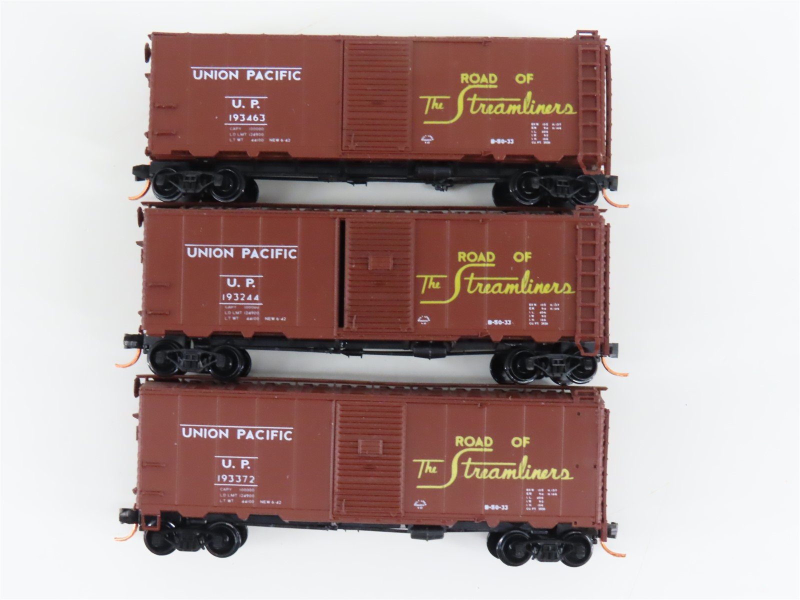 LOT of 3 N Scale Micro-Trains MTL UP Union Pacific 40' Boxcars