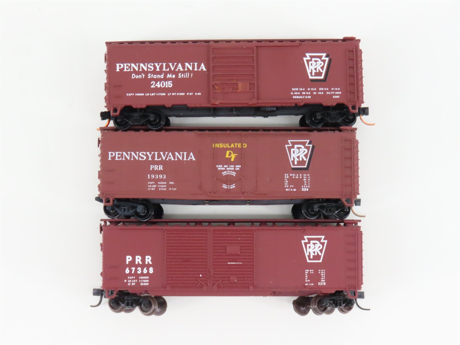 LOT of 3 N Scale Atlas PRR Pennsylvania 40' Boxcars