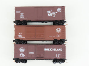 LOT of 3 N Scale Micro-Trains MTL MP/SP/RI Railways 40' Boxcars