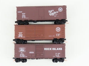LOT of 3 N Scale Micro-Trains MTL MP/SP/RI Railways 40' Boxcars