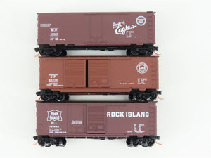 LOT of 3 N Scale Micro-Trains MTL MP/SP/RI Railways 40' Boxcars