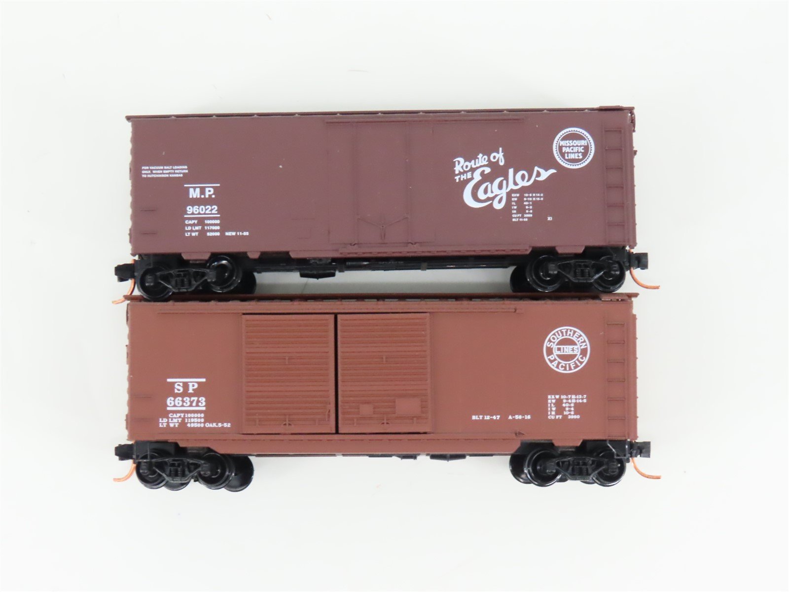 LOT of 2 N Scale Micro-Trains MTL MP/SP Missouri & Southern Pacific 40' Boxcars