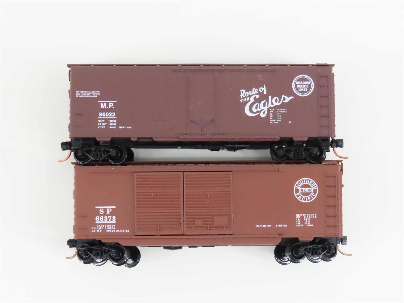 LOT of 2 N Scale Micro-Trains MTL MP/SP Missouri & Southern Pacific 40' Boxcars
