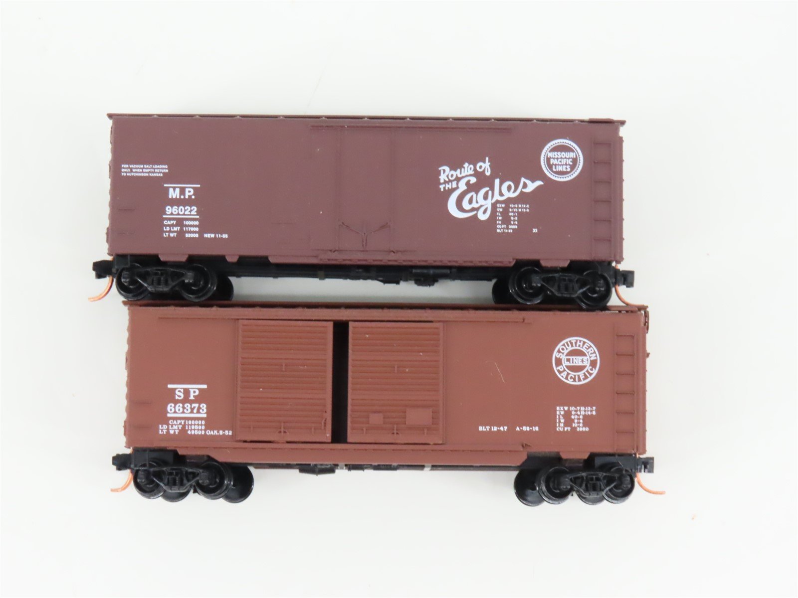 LOT of 2 N Scale Micro-Trains MTL MP/SP Missouri & Southern Pacific 40' Boxcars