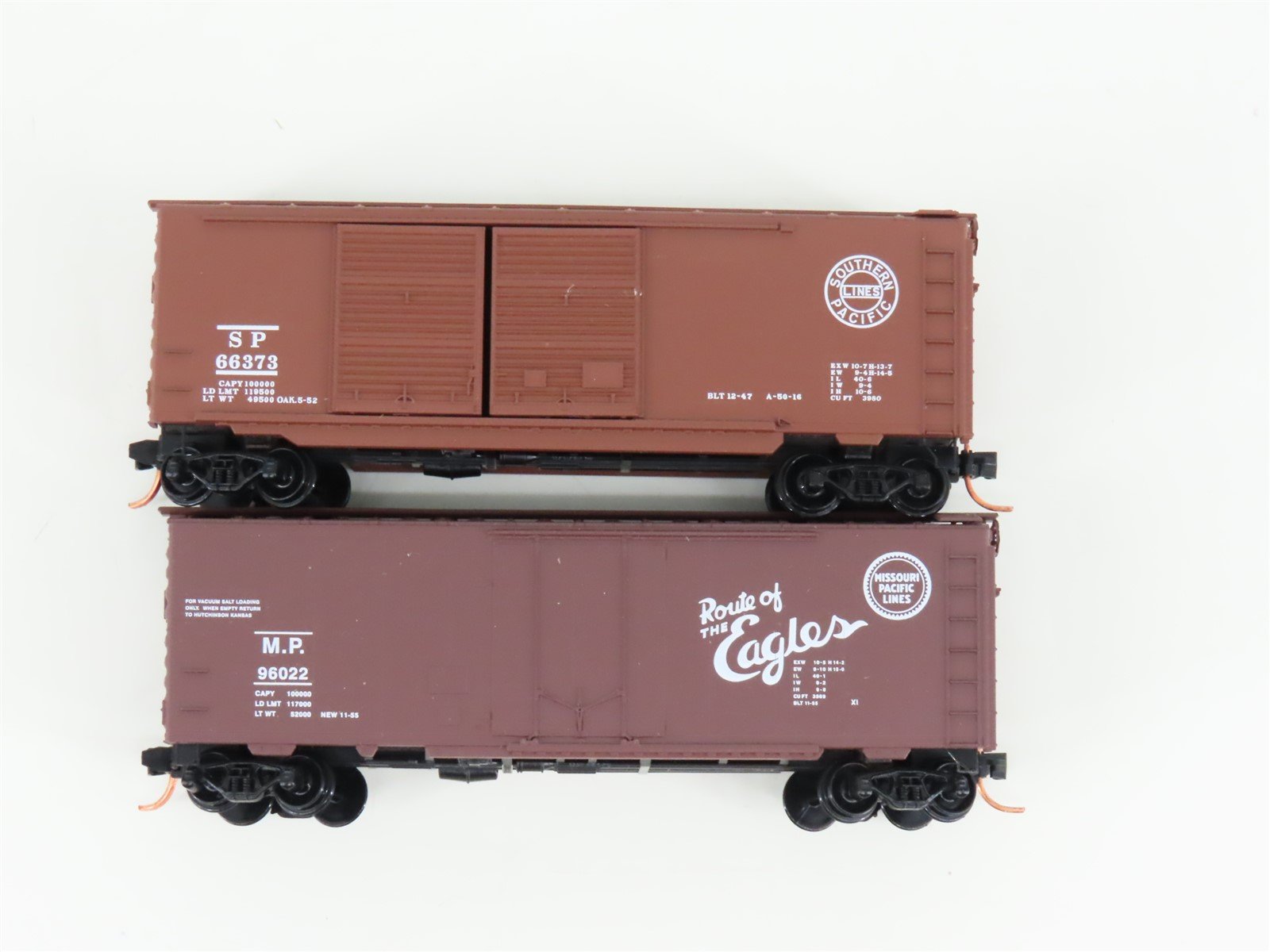 LOT of 2 N Scale Micro-Trains MTL MP/SP Missouri & Southern Pacific 40' Boxcars