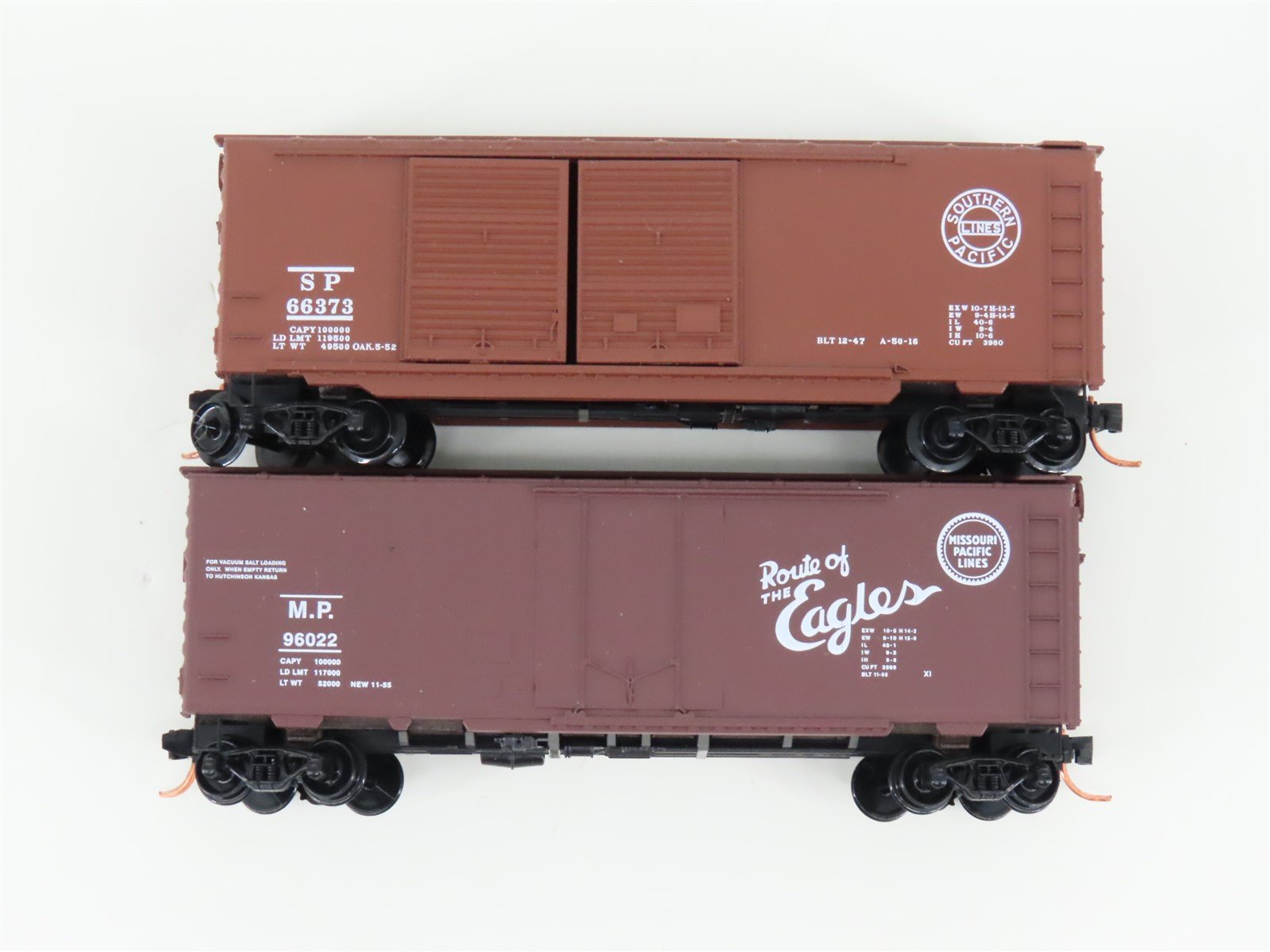 LOT of 2 N Scale Micro-Trains MTL MP/SP Missouri & Southern Pacific 40' Boxcars