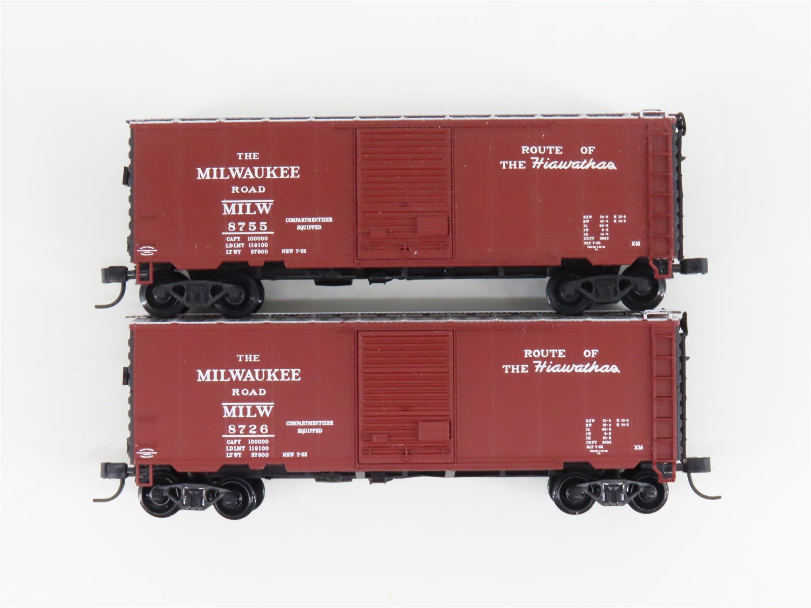 LOT of 3 N Scale Micro-Trains MTL MILW Milwaukee Road 40' Boxcars