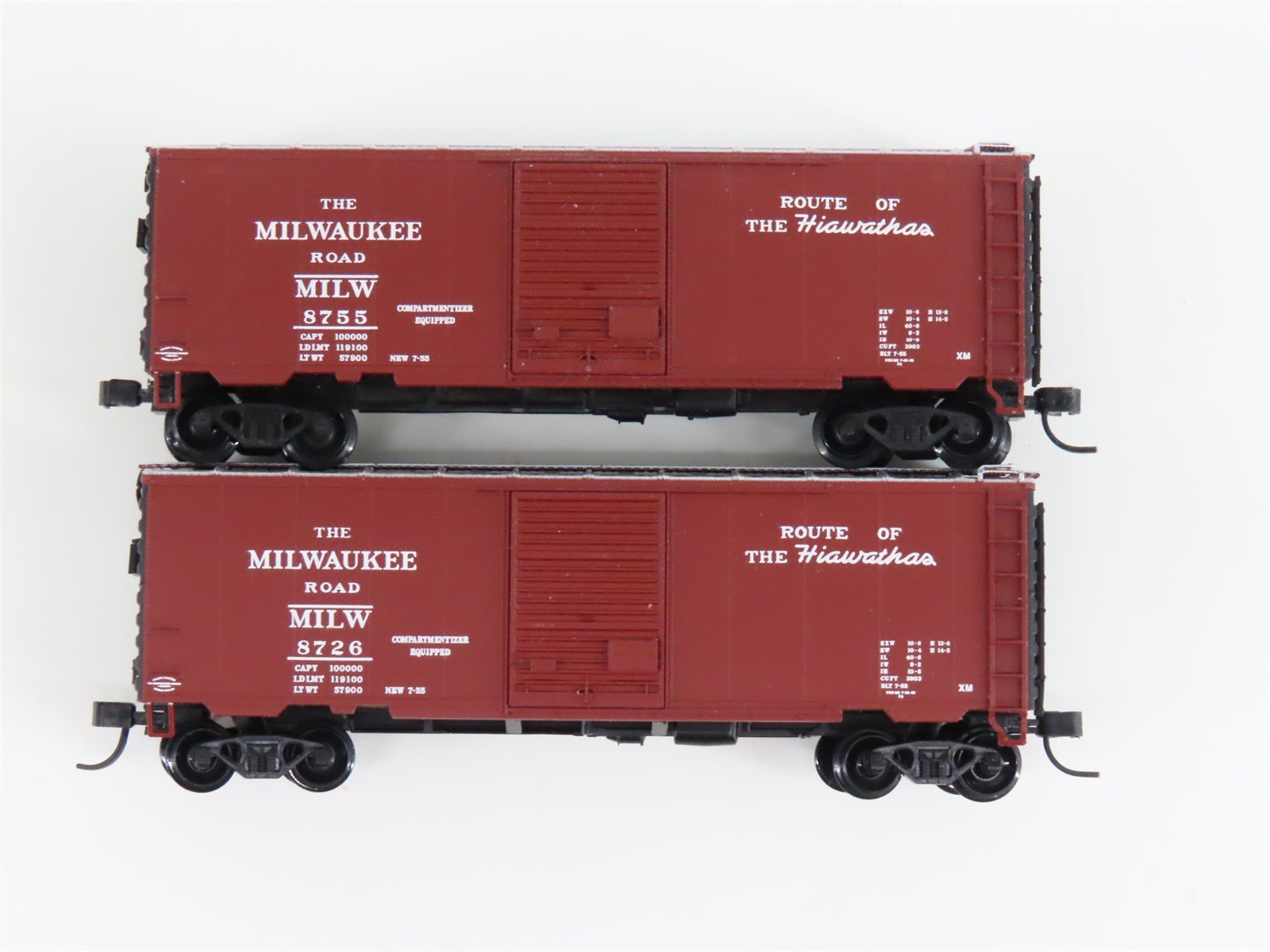 LOT of 3 N Scale Micro-Trains MTL MILW Milwaukee Road 40' Boxcars
