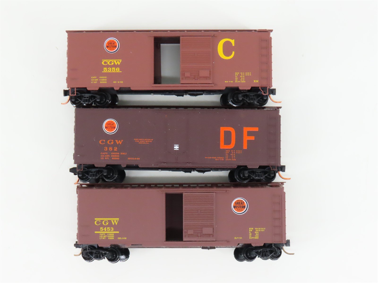 LOT of 3 N Scale Micro-Trains MTL CGW Chicago Great Western 40' Boxcars