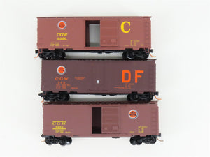 LOT of 3 N Scale Micro-Trains MTL CGW Chicago Great Western 40' Boxcars
