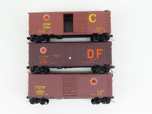 LOT of 3 N Scale Micro-Trains MTL CGW Chicago Great Western 40' Boxcars