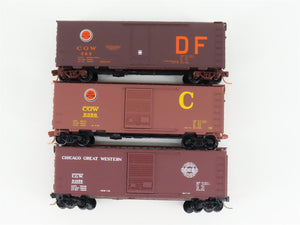 LOT of 3 N Scale Micro-Trains MTL CGW Chicago Great Western 40' Boxcars