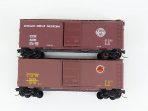 LOT of 2 N Scale Kadee Micro-Trains MTL CGW Chicago Great Western Box Cars