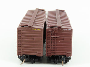 LOT of 2 N Scale Kadee Micro-Trains MTL CGW Chicago Great Western Box Cars