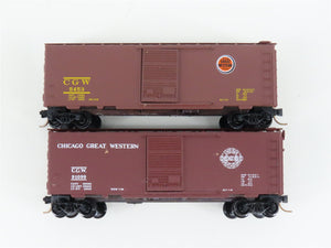 LOT of 2 N Scale Kadee Micro-Trains MTL CGW Chicago Great Western Box Cars