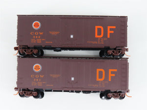 LOT of 2 N Scale Micro-Trains MTL CGW Chicago Great Western Railroad Box Cars