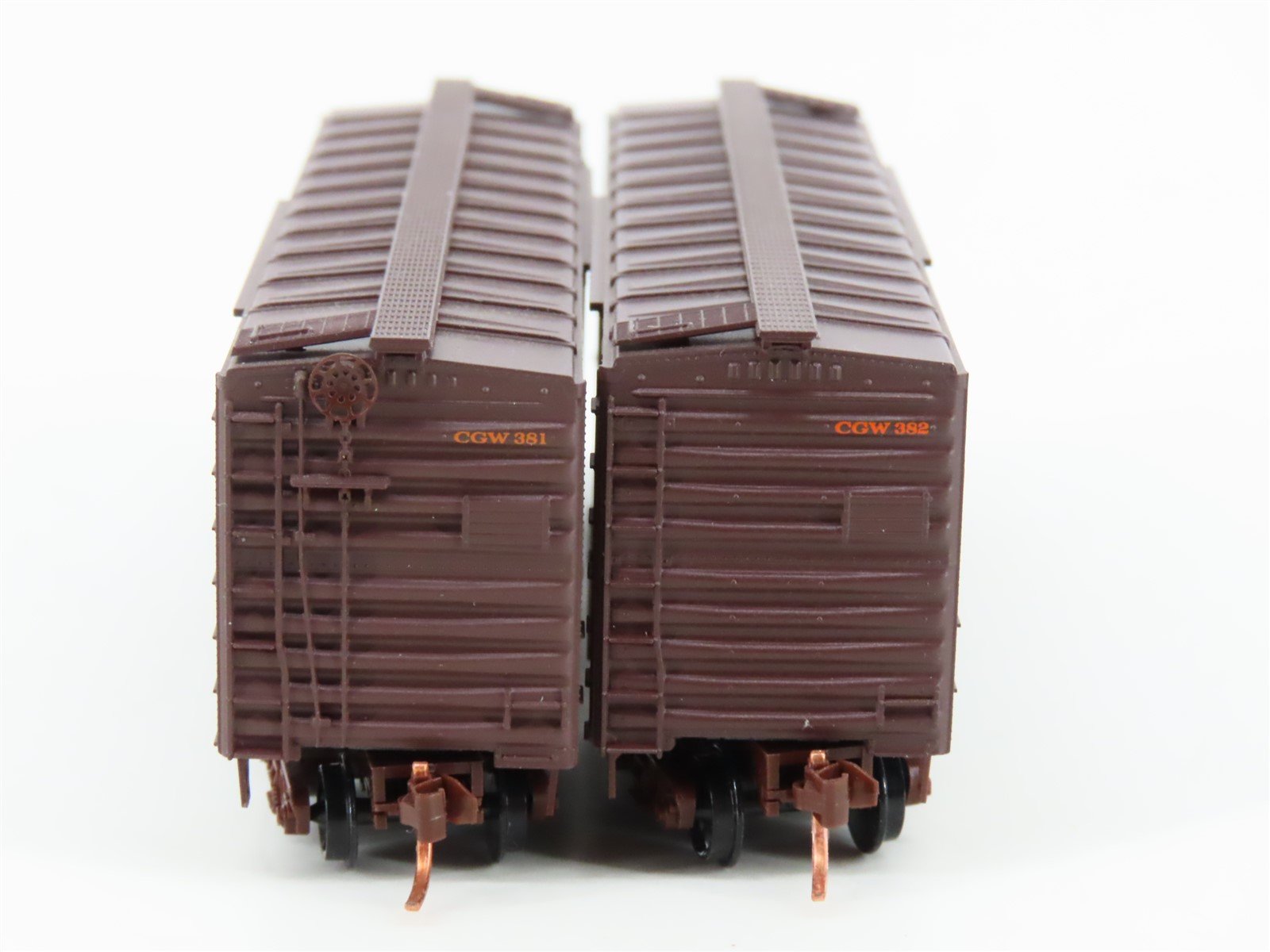 LOT of 2 N Scale Micro-Trains MTL CGW Chicago Great Western Railroad Box Cars