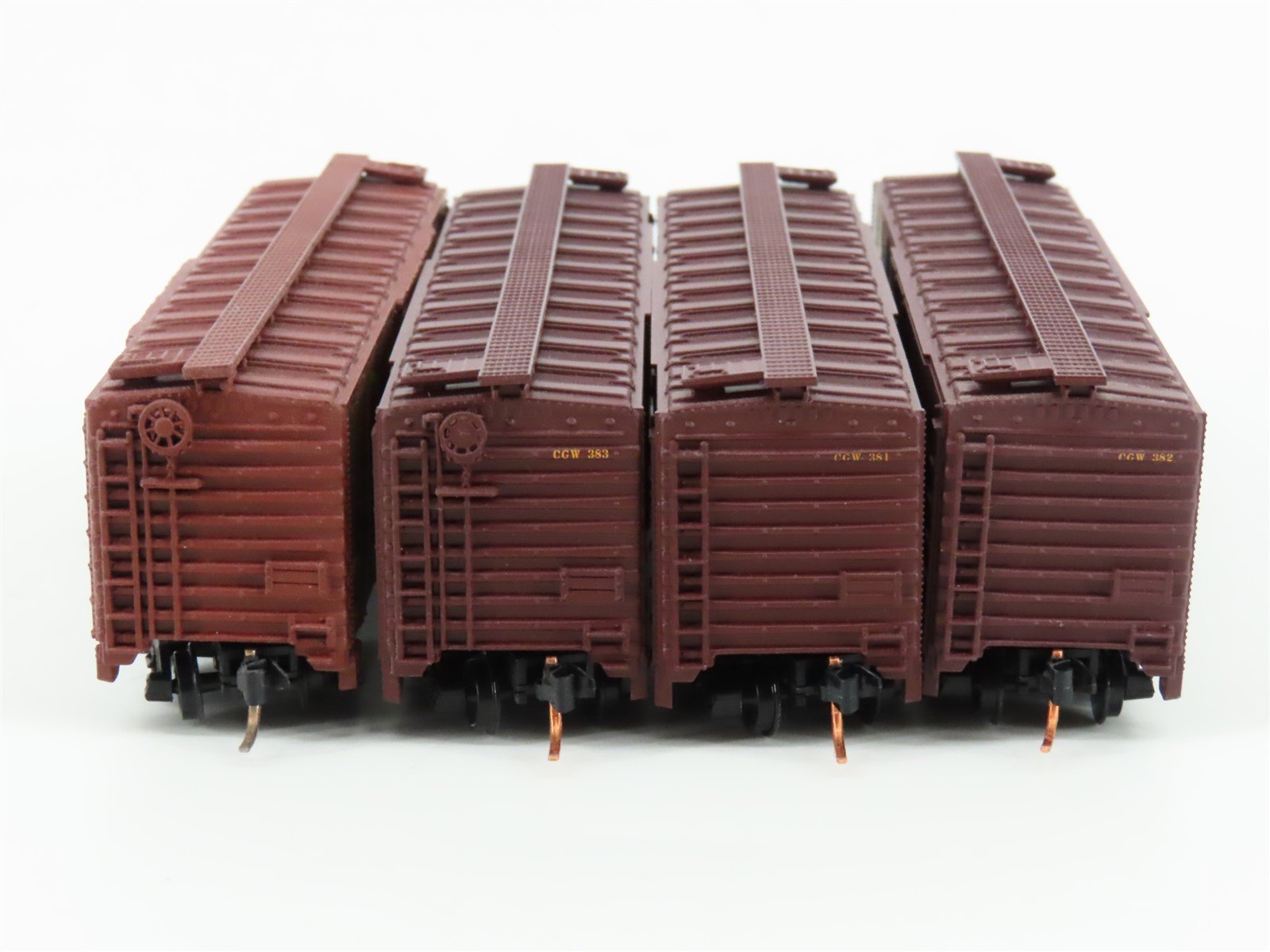 LOT of 4 N Scale Atlas CGW Chicago Great Western Railway Single Door Box Cars