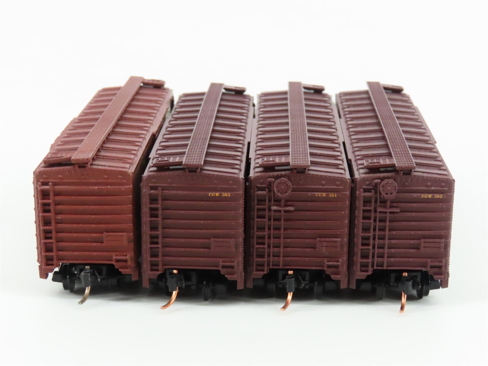 LOT of 4 N Scale Atlas CGW Chicago Great Western Railway Single Door Box Cars
