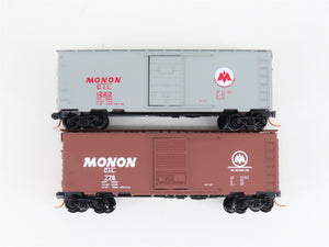 LOT of 2 N Scale Micro-Trains MTL CIL Monon Railroad Single Door Box Cars