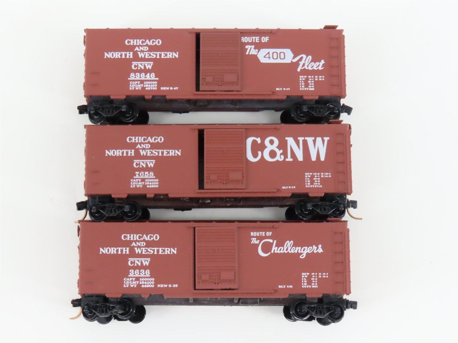 LOT of 3 N Scale Kadee Micro-Trains MTL CNW Chicago North Western Box Cars
