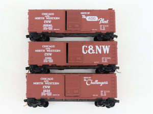 LOT of 3 N Scale Kadee Micro-Trains MTL CNW Chicago North Western Box Cars