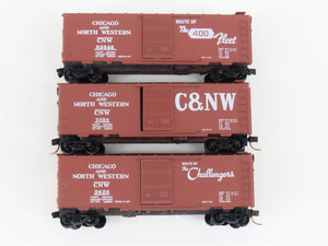 LOT of 3 N Scale Kadee Micro-Trains MTL CNW Chicago North Western Box Cars