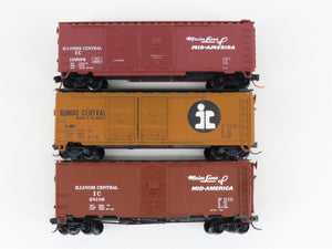 LOT of 3 N Scale Atlas & InterMountain IC Illinois Central Railroad Box Cars