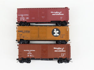 LOT of 3 N Scale Atlas & InterMountain IC Illinois Central Railroad Box Cars