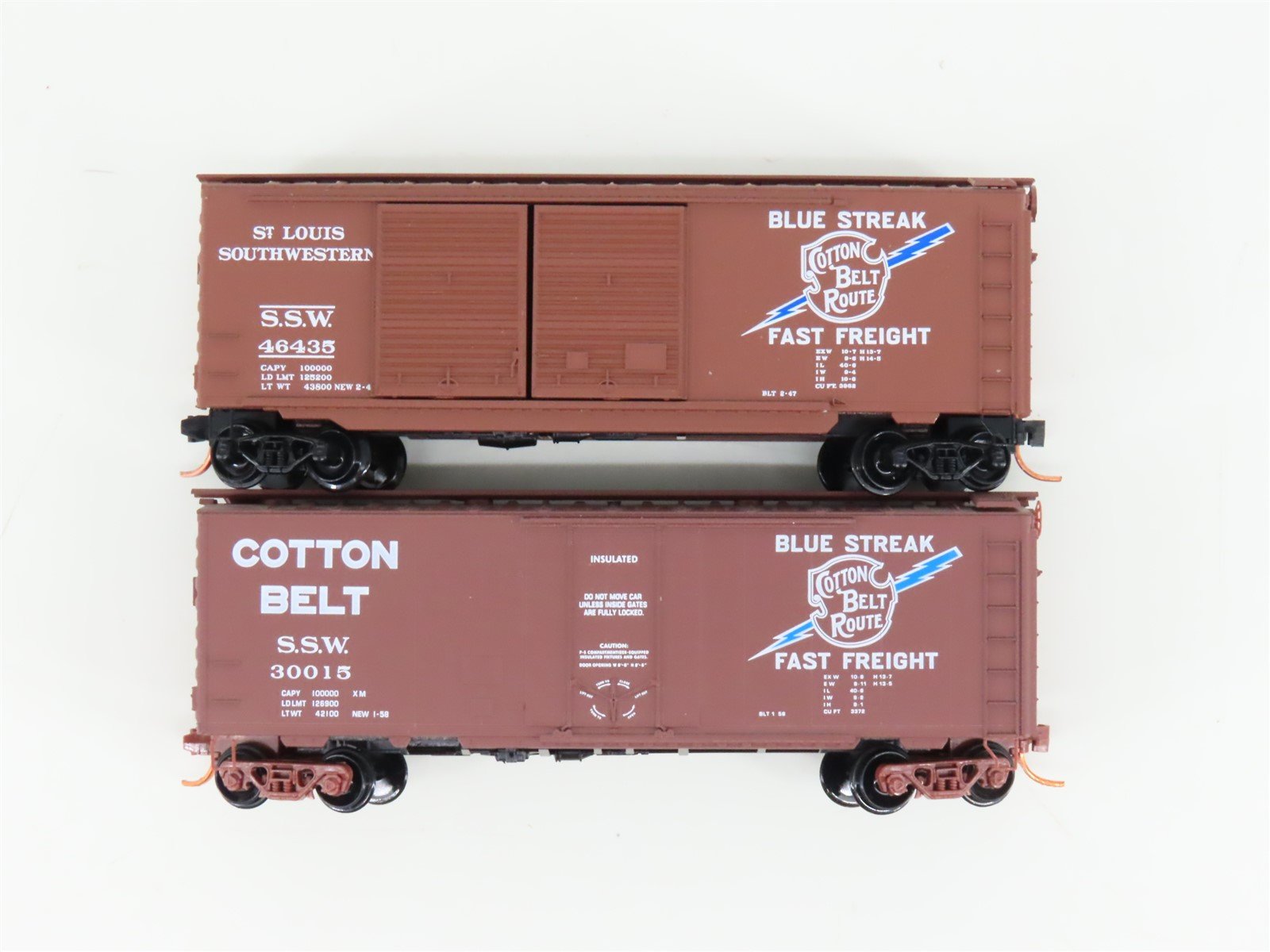 LOT of 2 N Scale Micro-Trains MTL SSW Cotton Belt Route 