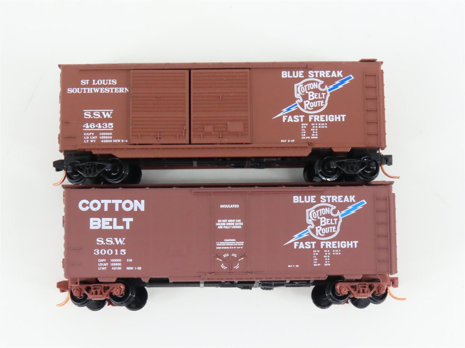 LOT of 2 N Scale Micro-Trains MTL SSW Cotton Belt Route 