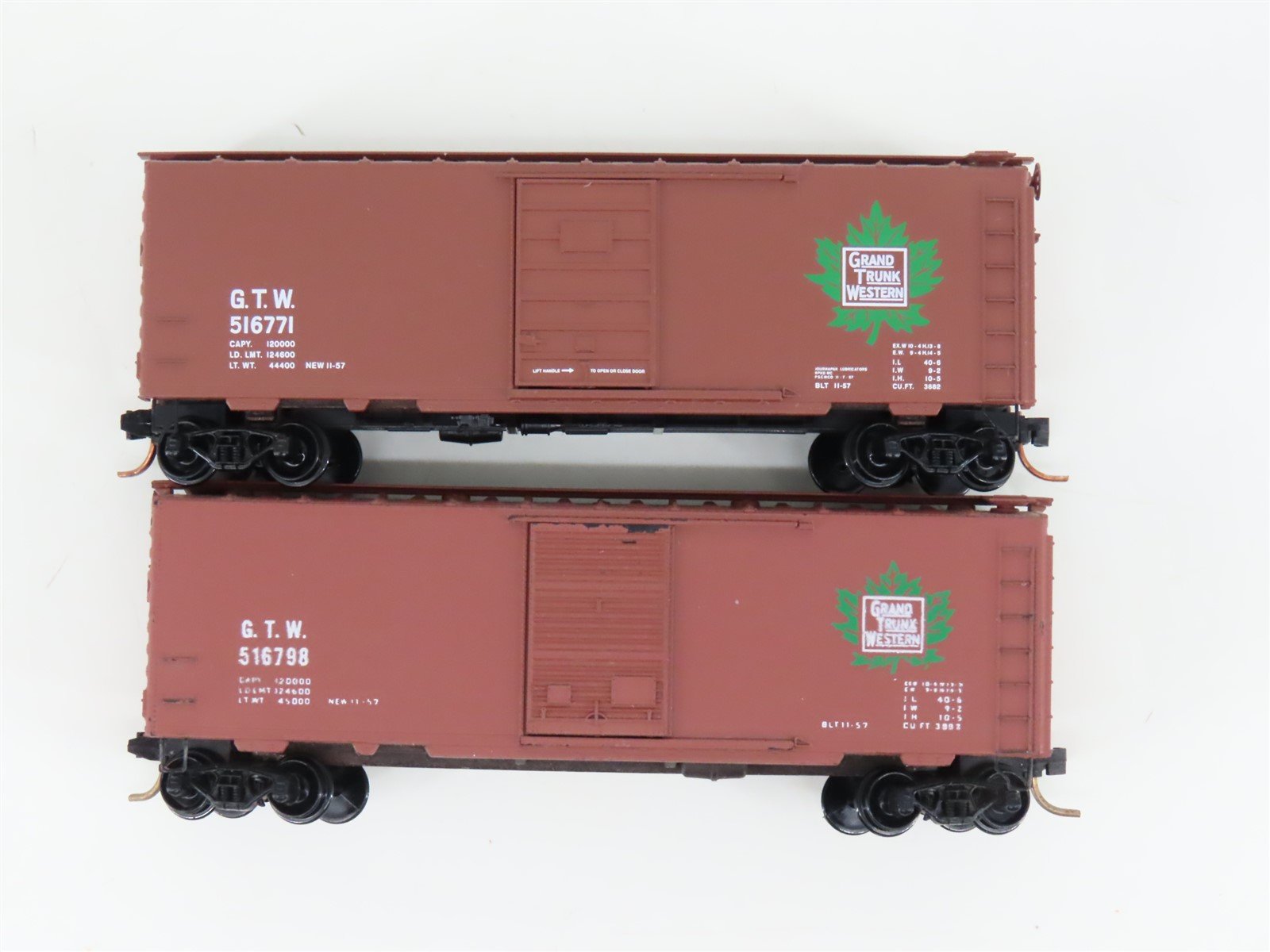 LOT of 2 N Scale Kadee Micro-Trains MTL GTW Grand Trunk Western Box Cars
