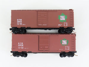 LOT of 2 N Scale Kadee Micro-Trains MTL GTW Grand Trunk Western Box Cars