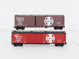 LOT of 2 N Scale Atlas & Micro-Trains MTL ATSF Santa Fe Double Door Box Cars