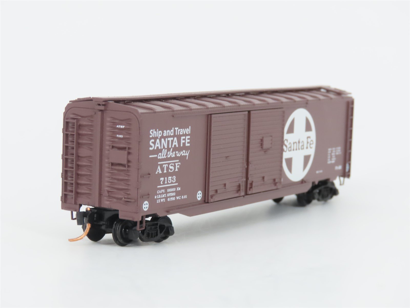 LOT of 2 N Scale Atlas & Micro-Trains MTL ATSF Santa Fe Double Door Box Cars