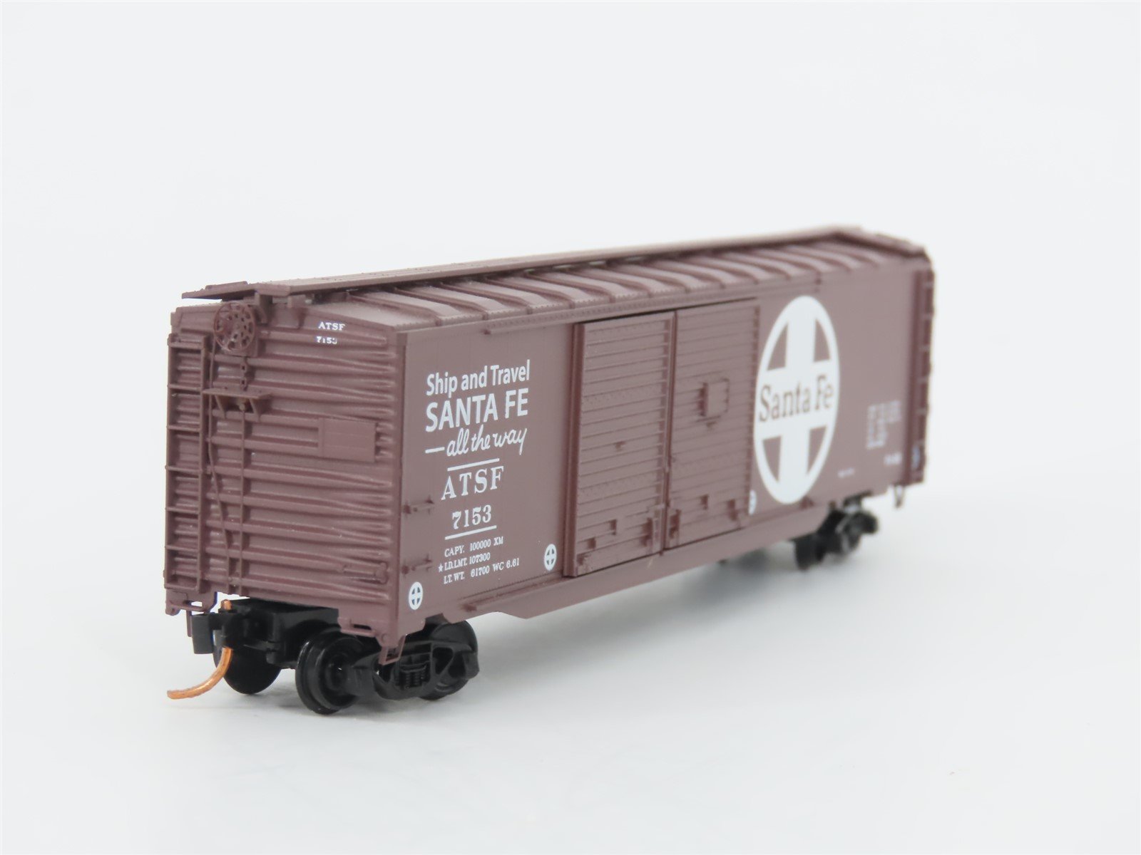 LOT of 2 N Scale Atlas & Micro-Trains MTL ATSF Santa Fe Double Door Box Cars